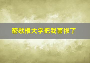 密歇根大学把我害惨了