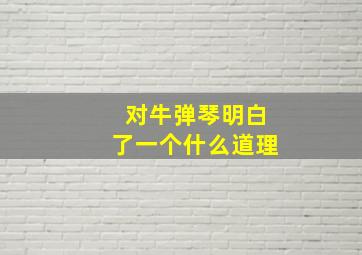 对牛弹琴明白了一个什么道理