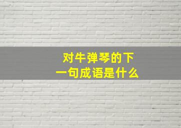 对牛弹琴的下一句成语是什么