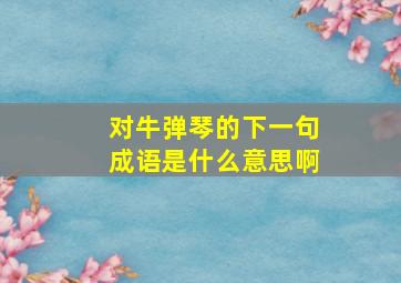 对牛弹琴的下一句成语是什么意思啊