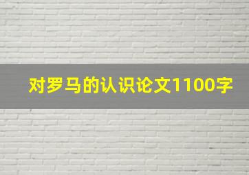 对罗马的认识论文1100字