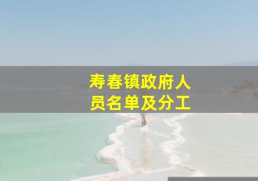 寿春镇政府人员名单及分工