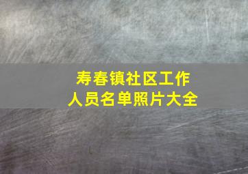 寿春镇社区工作人员名单照片大全