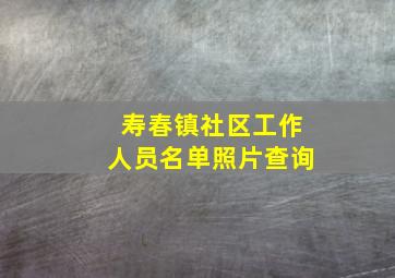 寿春镇社区工作人员名单照片查询