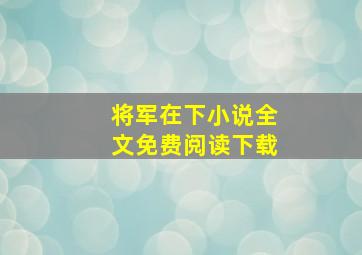 将军在下小说全文免费阅读下载