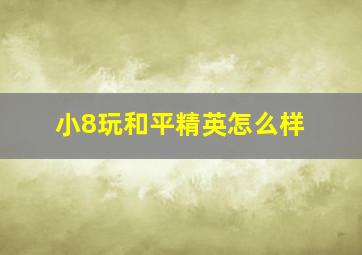 小8玩和平精英怎么样