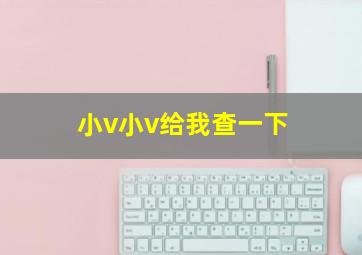 小v小v给我查一下