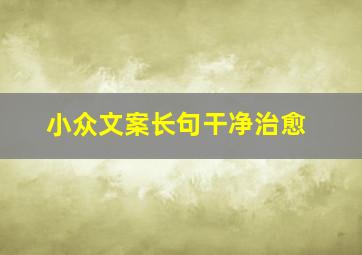 小众文案长句干净治愈