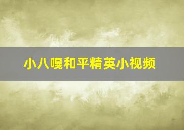 小八嘎和平精英小视频