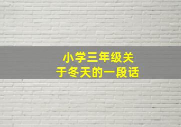 小学三年级关于冬天的一段话