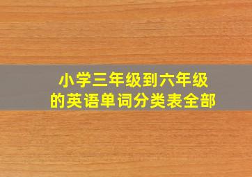 小学三年级到六年级的英语单词分类表全部