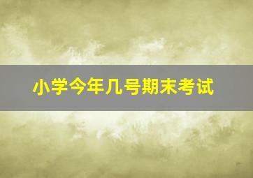 小学今年几号期末考试