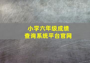 小学六年级成绩查询系统平台官网