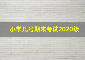 小学几号期末考试2020级