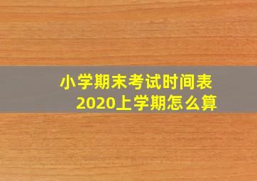 小学期末考试时间表2020上学期怎么算