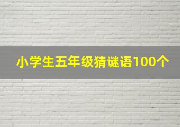 小学生五年级猜谜语100个