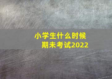 小学生什么时候期未考试2022