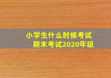 小学生什么时候考试期末考试2020年级