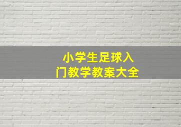 小学生足球入门教学教案大全