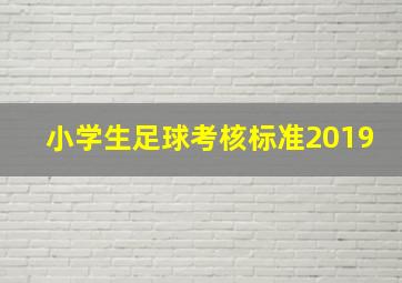 小学生足球考核标准2019