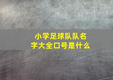 小学足球队队名字大全口号是什么