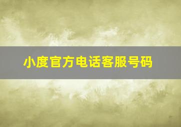 小度官方电话客服号码