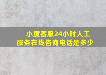 小度客服24小时人工服务在线咨询电话是多少