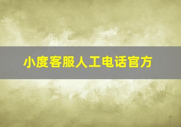 小度客服人工电话官方