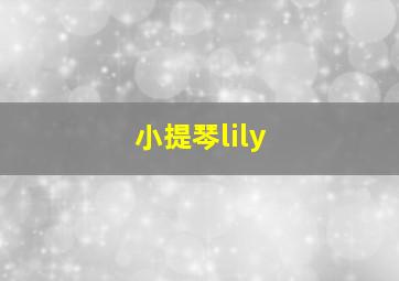 小提琴lily