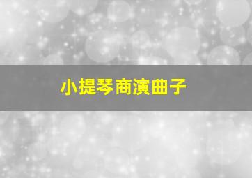 小提琴商演曲子