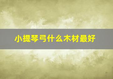 小提琴弓什么木材最好