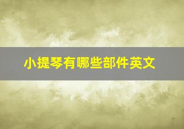 小提琴有哪些部件英文