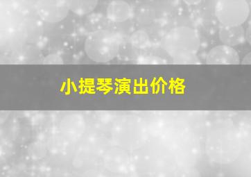 小提琴演出价格