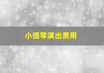 小提琴演出费用