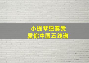 小提琴独奏我爱你中国五线谱