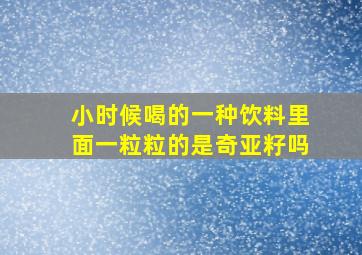 小时候喝的一种饮料里面一粒粒的是奇亚籽吗