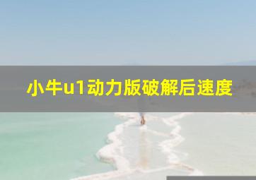 小牛u1动力版破解后速度