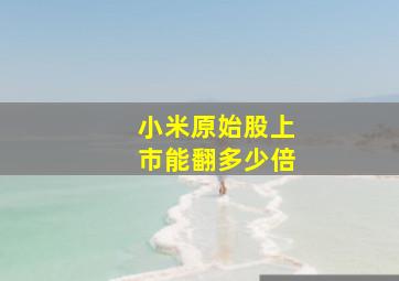 小米原始股上市能翻多少倍