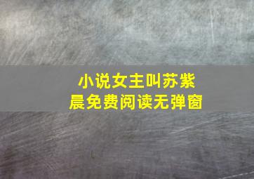 小说女主叫苏紫晨免费阅读无弹窗