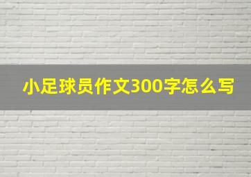 小足球员作文300字怎么写