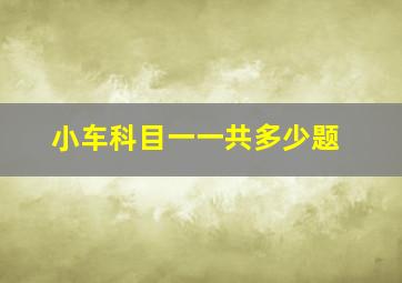 小车科目一一共多少题