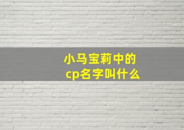 小马宝莉中的cp名字叫什么