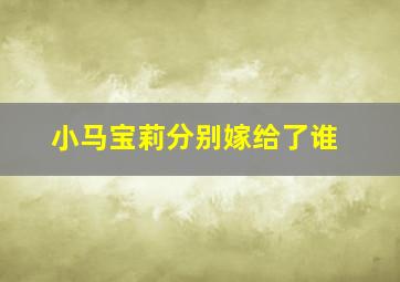 小马宝莉分别嫁给了谁