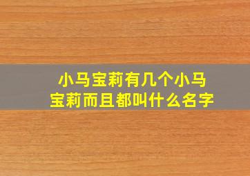 小马宝莉有几个小马宝莉而且都叫什么名字