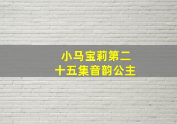 小马宝莉第二十五集音韵公主