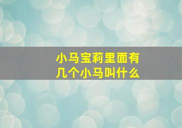 小马宝莉里面有几个小马叫什么