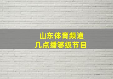 山东体育频道几点播够级节目