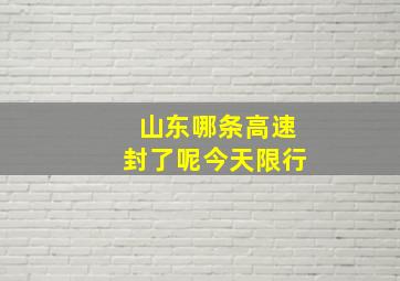 山东哪条高速封了呢今天限行