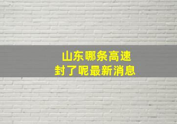 山东哪条高速封了呢最新消息