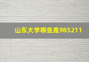 山东大学哪些是985211